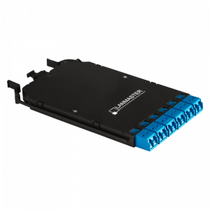 Компактная MPO кассета OS2, 12xLC, тип B, низкие потери, черная